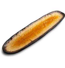 EDO Japan Japanese porcelain sushi dish / serving dish Yaketa 41×11,5cm, yellow/brown