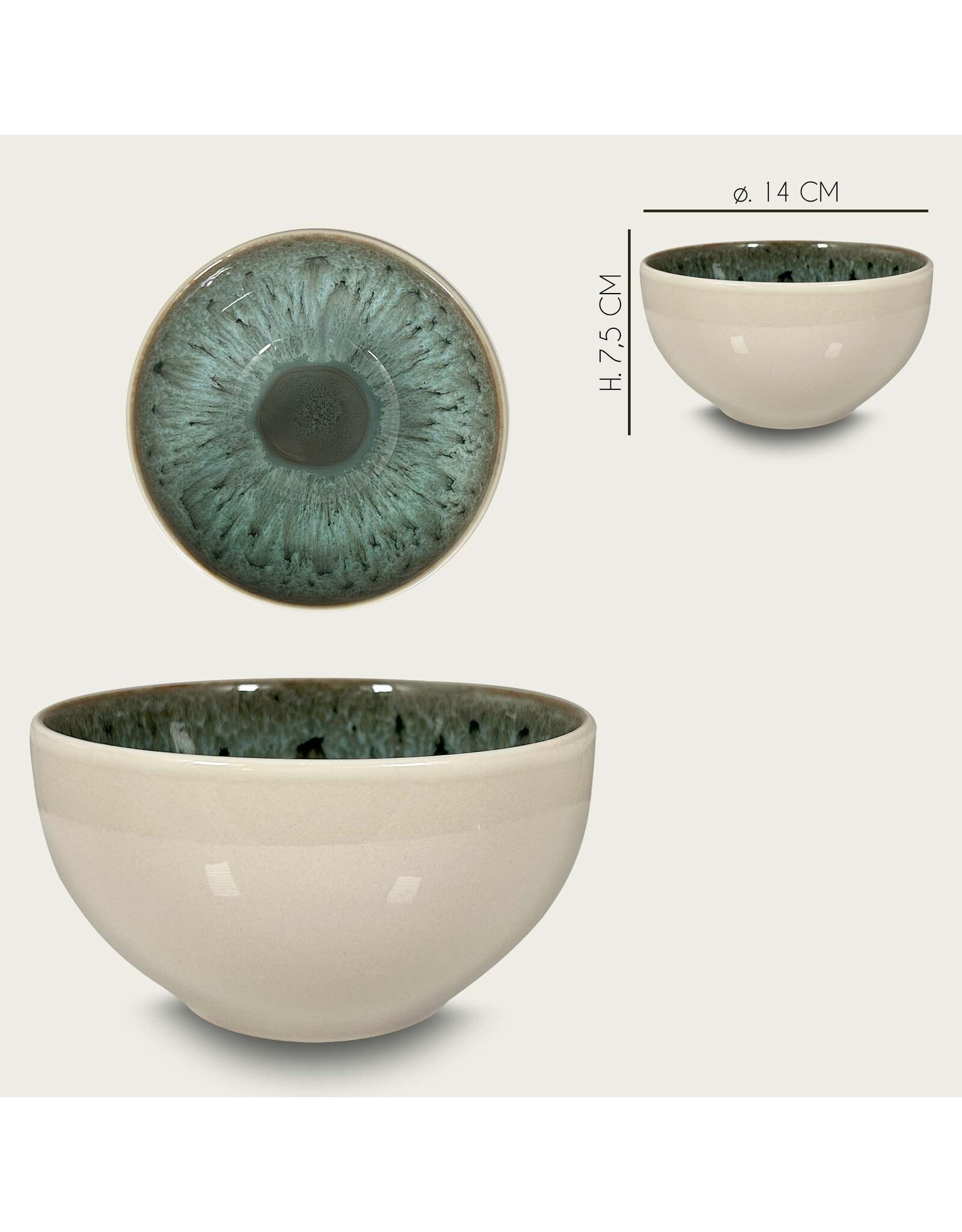 Arca Arca Reactive Smeraldo bowl 14cm, 450ml