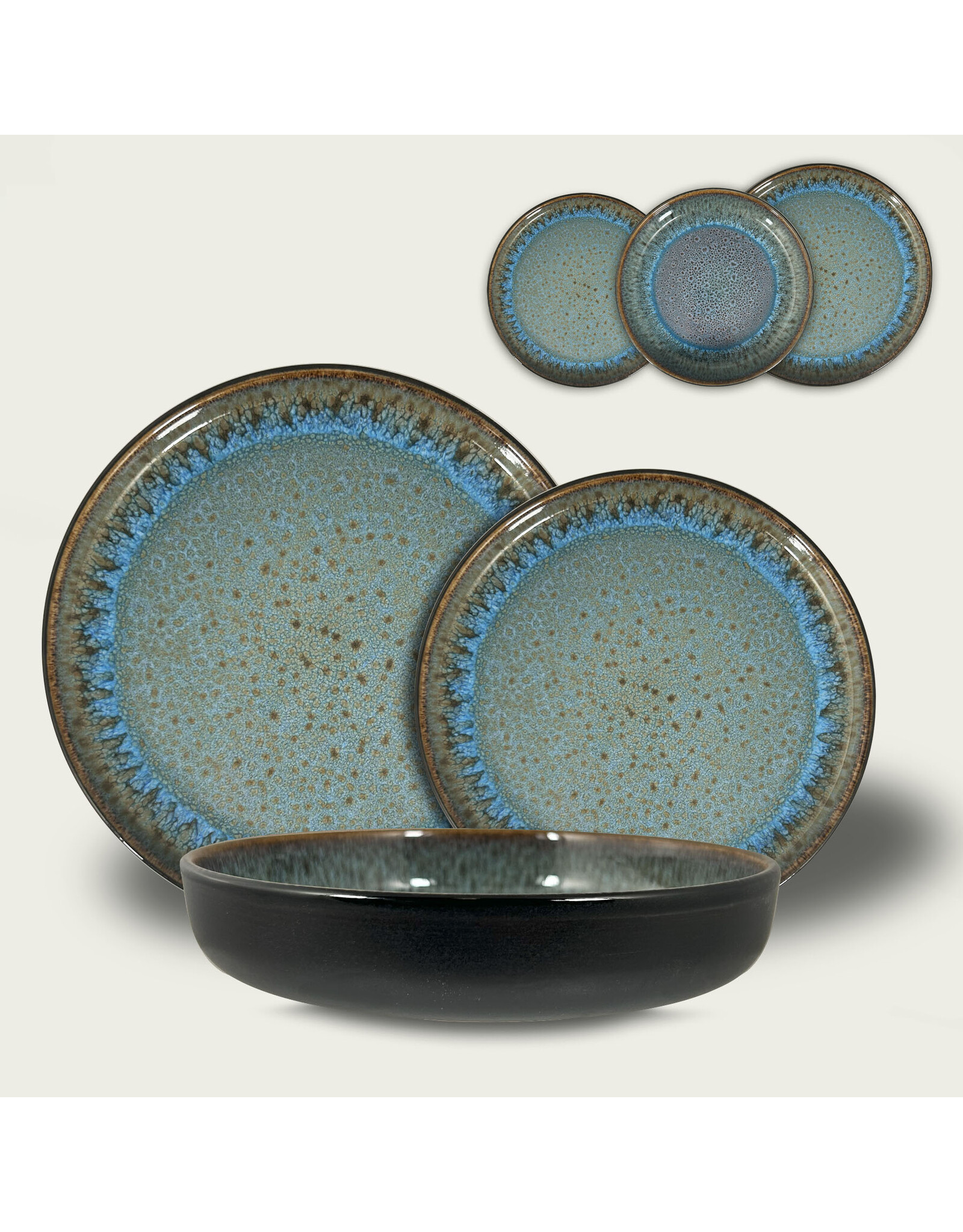 Arca Arca Reactive Space, rond bord met opstaande rand, blauw, 20cm, stapelbaar