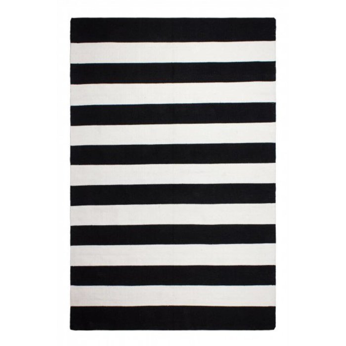 Recycled Black White Striped Rug Nantucket Bersama