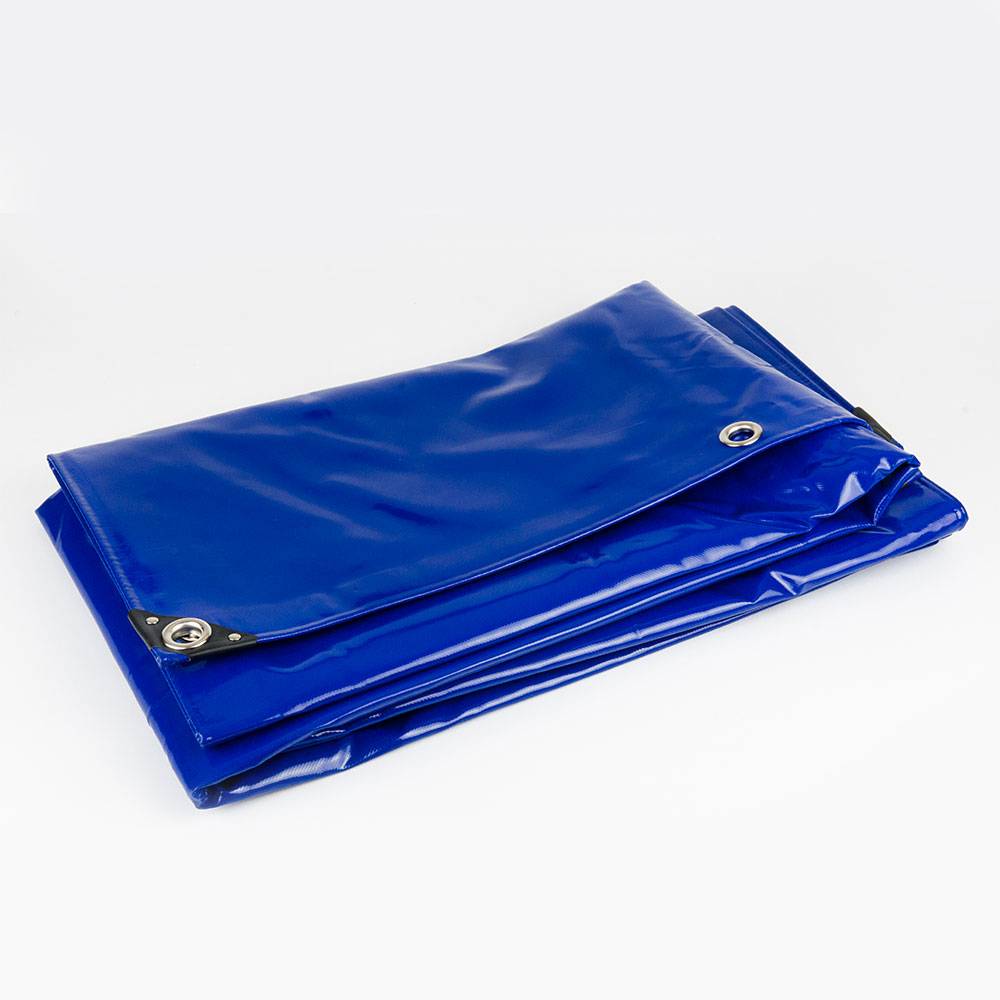 4x6 Blauw 650gr PVC afdekzeil met 18mm zeilringen (nestels, ringogen)