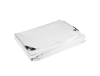 4x6 Wit 650gr PVC afdekzeil met zeilringen
