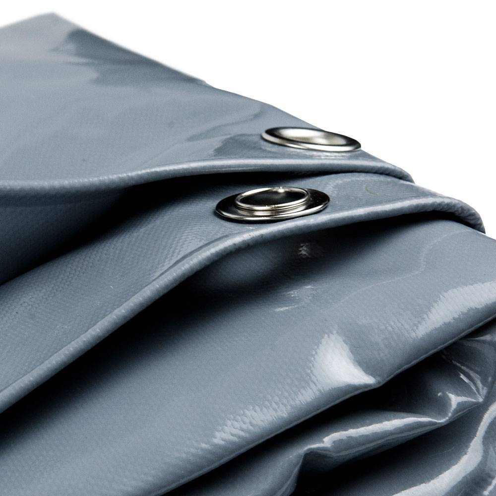 3x4 Grijs 650gr PVC afdekzeil met 18mm zeilringen (nestels, ringogen)