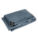 5x8 Grijs 650gr PVC afdekzeil met 18mm zeilringen (nestels, ringogen)