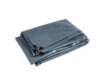 5x8 Grijs 650gr PVC afdekzeil met zeilringen