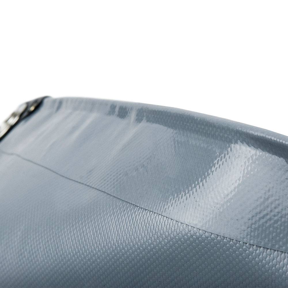 4x8 Grijs 650gr PVC afdekzeil met 18mm zeilringen (nestels, ringogen)