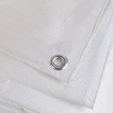 10x12 wit 250gr afdekzeil met zeilringen - bouwzeil