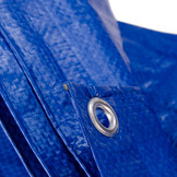 8x10 blauw 100gr afdekzeil met zeilringen - bouwzeil