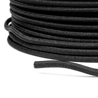 Elastisch koord 6mm zwart trapezekoord per meter en rol