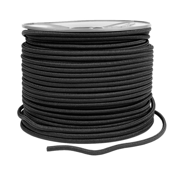 Elastisch koord 6mm zwart trapezekoord