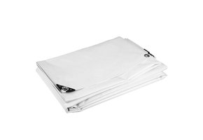 4x8 Wit 650gr PVC afdekzeil met zeilringen