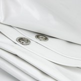 4x8 Wit 650gr PVC afdekzeil met 18mm zeilringen (nestels, ringogen)