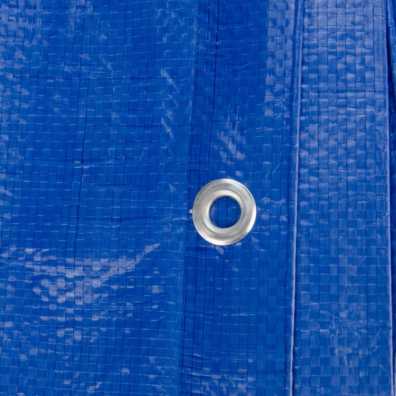 2x3 blauw 250gr afdekzeil met zeilringen - bouwzeil