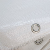 15x20 wit 250gr afdekzeil met zeilringen - bouwzeil