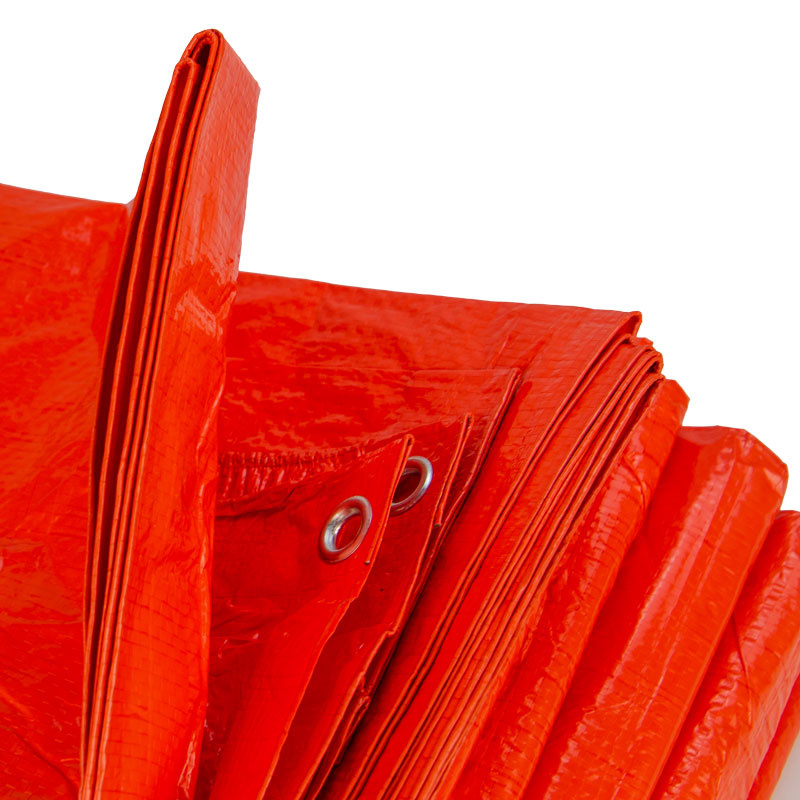 2x3 oranje 100gr afdekzeil met zeilringen - bouwzeil