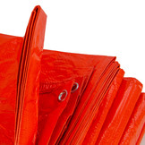 6x8 oranje 100gr afdekzeil met zeilringen - bouwzeil