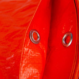 10x12 oranje 100gr afdekzeil met zeilringen - bouwzeil