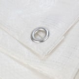 8x12 wit 170gr afdekzeil met zeilringen - bouwzeil