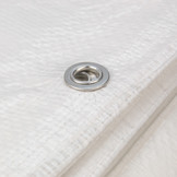 10x10 wit 170gr afdekzeil met zeilringen - bouwzeil