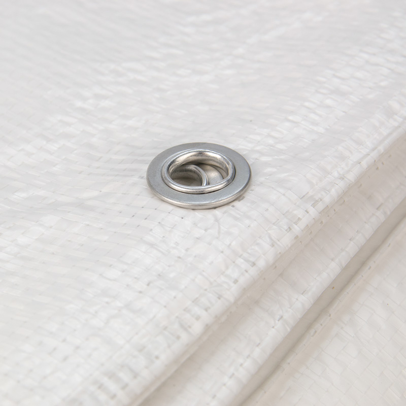 15x20 wit 170gr afdekzeil met zeilringen - bouwzeil