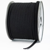 Elastisch koord 11mm plat zwart op rol