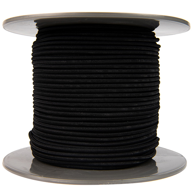 Elastisch koord 4mm zwart op rol