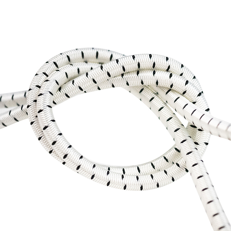 Elastisch koord 12mm zwart-wit gestreept op rol