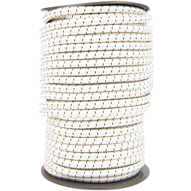 Elastisch koord 10mm zwart-wit gestreept op rol