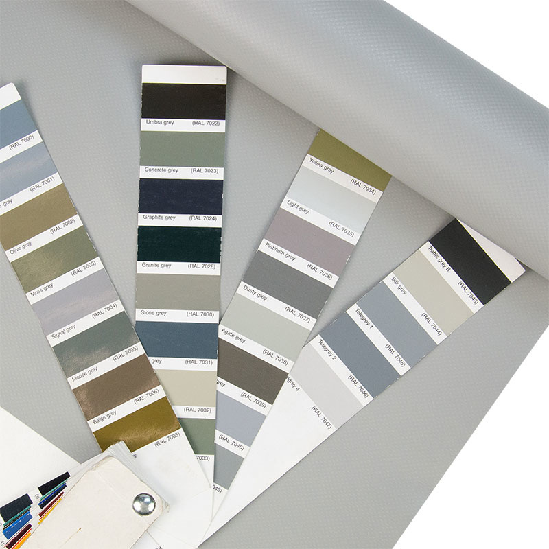 Pvc zeildoek - 650gr Agaatgrijs 7038 Glans - per meter of rol