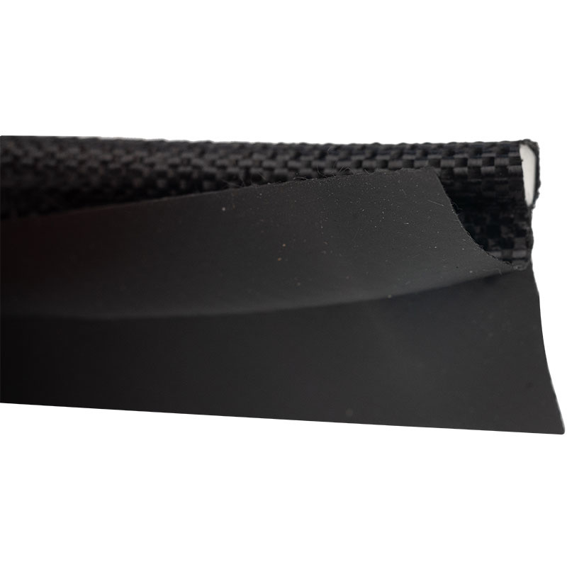 Caravanpees keder met dubbele vlag 7mm zwart