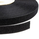 Klittenband 20mm zelfklevend acryl lus zachte kant zwart