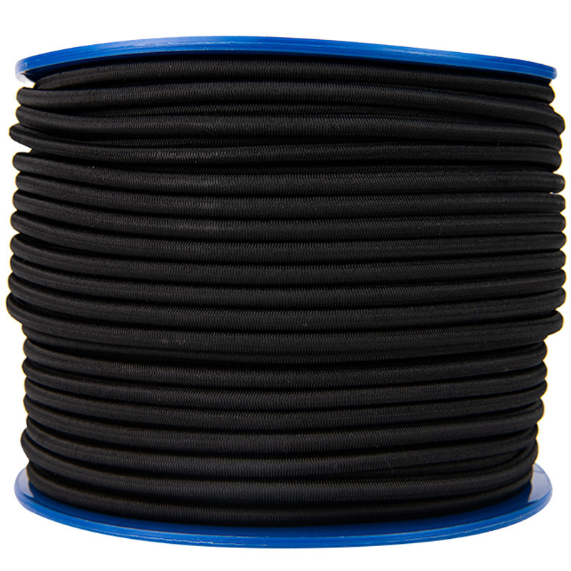 Elastisch koord 6mm zwart trapezekoord