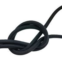 Elastisch koord 6mm zwart trapezekoord per meter en rol