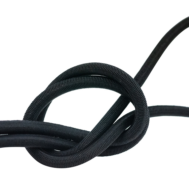 Elastisch koord 6mm zwart trapezekoord