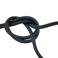 Elastisch koord 6mm zwart trapezekoord per meter en rol