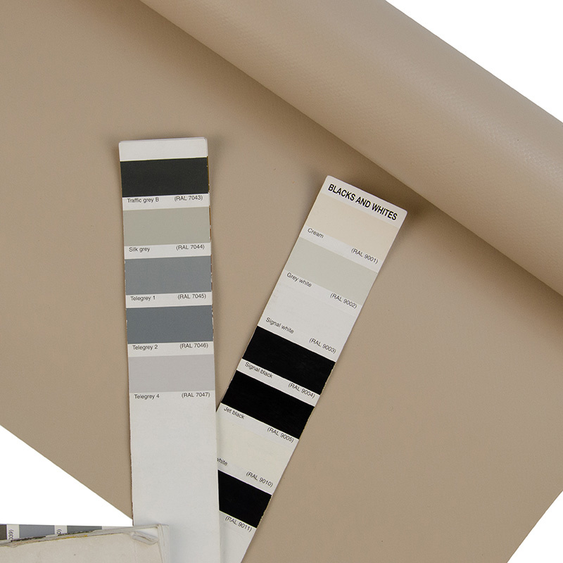 Pvc zeildoek - 650gr Taupe Mat - per meter of rol