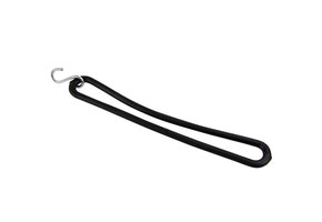 Spanrubber met s-haak 25cm elastiek zwart