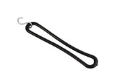 Spanrubber met s-haak 20cm elastiek zwart