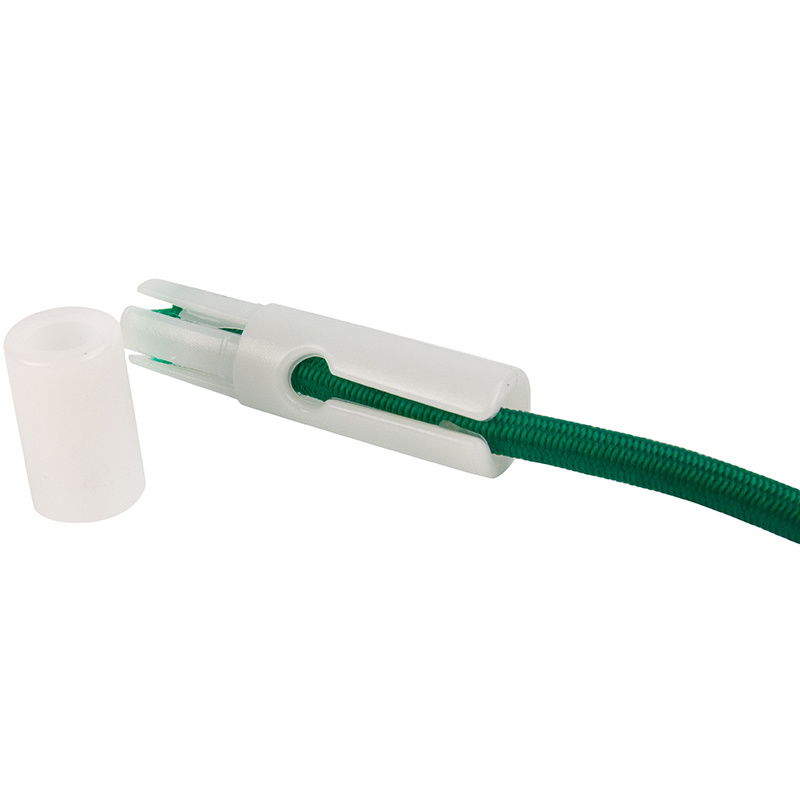 Zelfsluitende T-bar 8mm wit eindstop koord 10 stuks