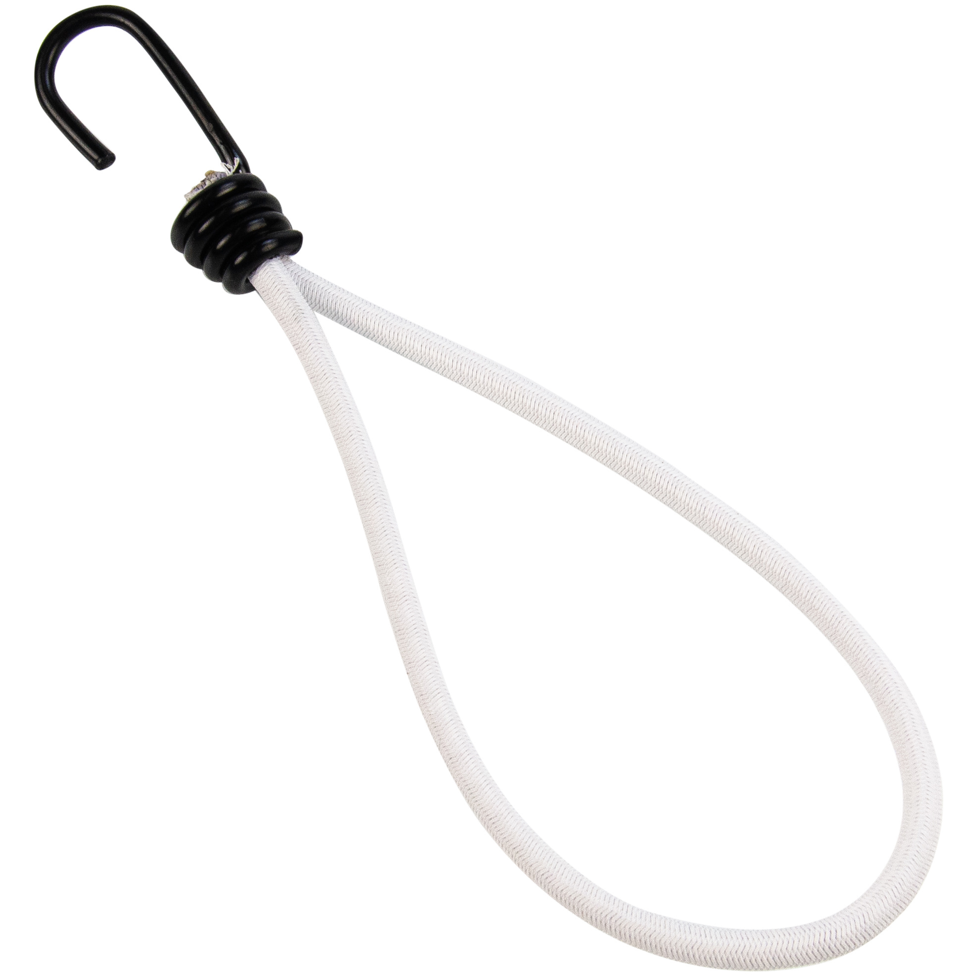 Spanner met rvs haak 25cm elastiek wit spinhaak