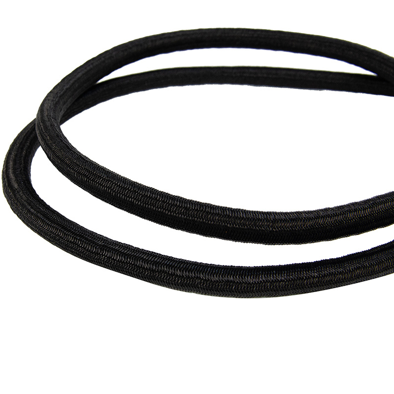 Snelbinder 100cm zwart pe 8mm koord met 2 spinhaken 4 stuks