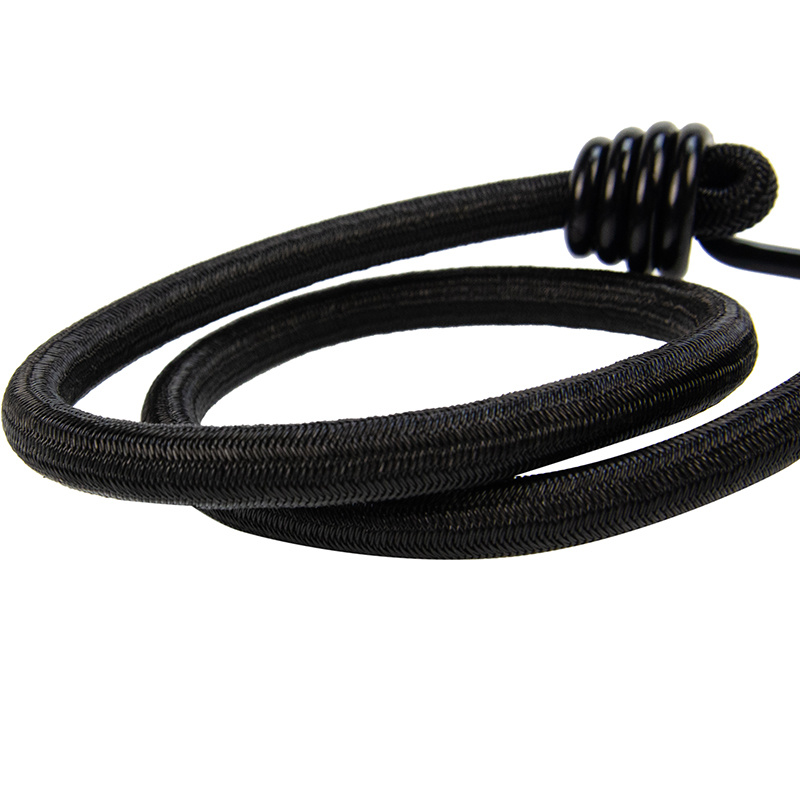 Snelbinder 60cm zwart pe 8mm koord met 2 spinhaken 4 stuks