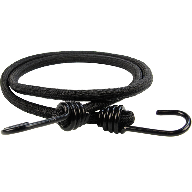 Snelbinder 80cm zwart pe 8mm koord met 2 spinhaken 4 stuks