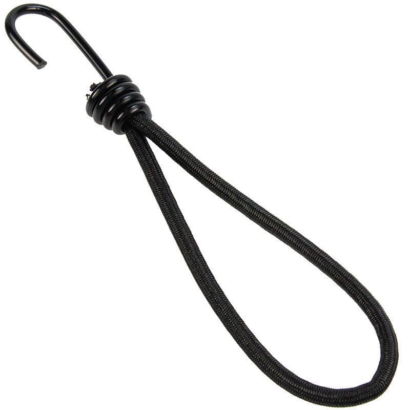 Spanner met rvs haak 18cm elastiek zwart spinhaak