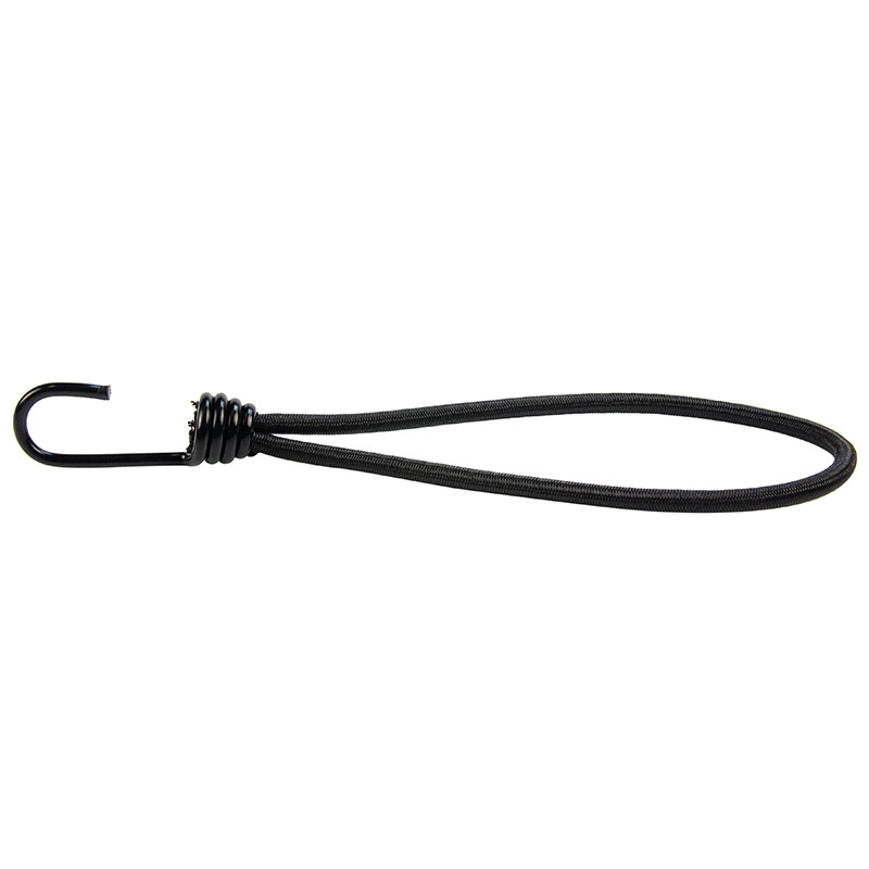 Spanner met rvs haak 20cm elastiek zwart spinhaak