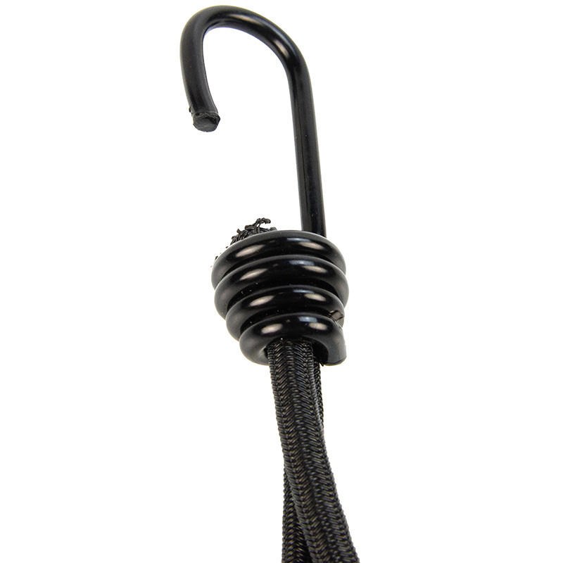 Spanner met rvs haak 20cm elastiek zwart spinhaak