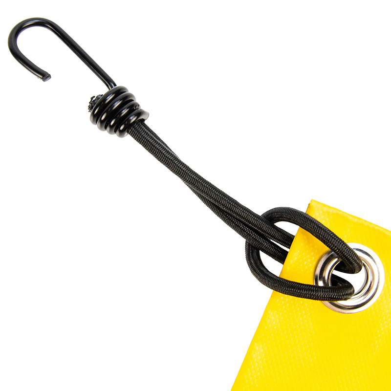 Spanner met haak 25cm elastiek zwart spinhaak 10 stuks