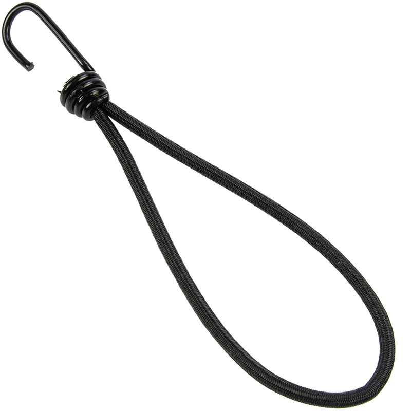Spanner met rvs haak 25cm elastiek zwart spinhaak
