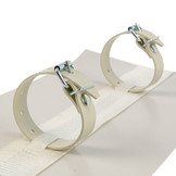 Pvc tir riem 25cm met gesp 2cm beige
