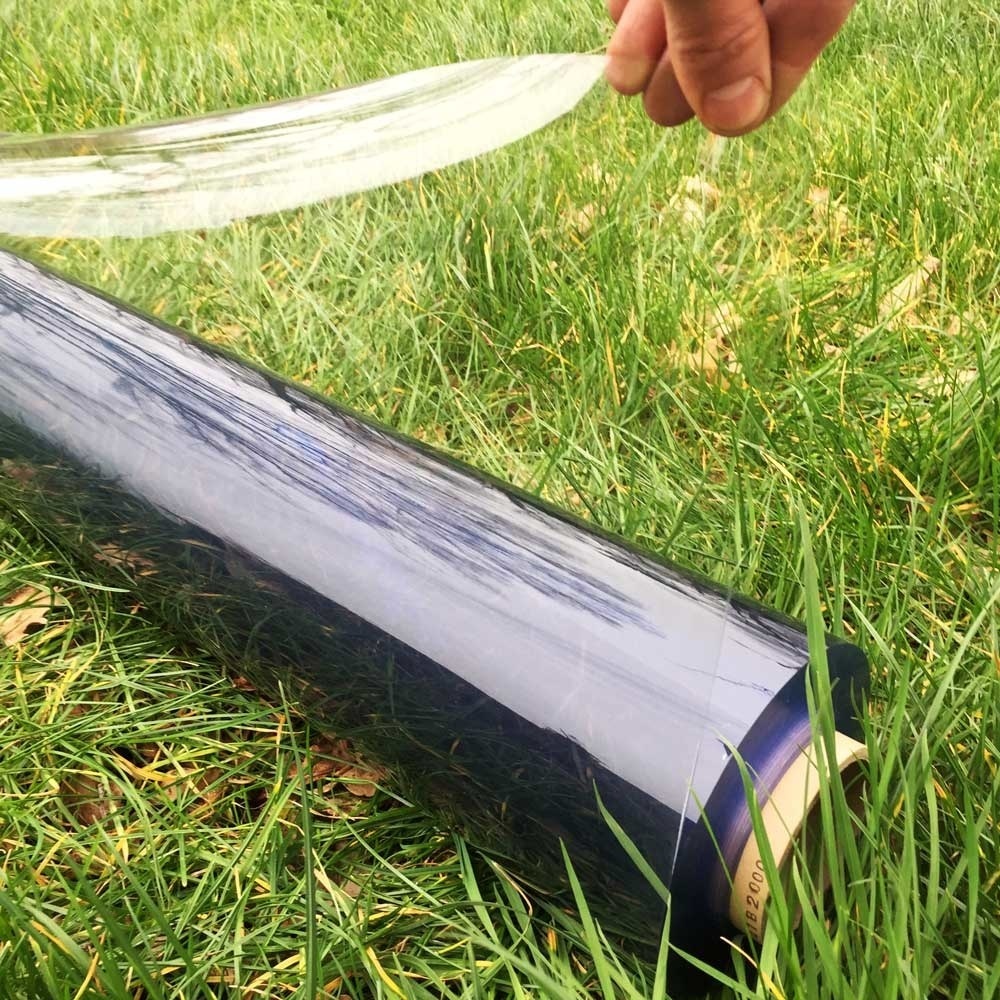 0,5mm 137cm B1 DIN 4102-1 brandvertragend Transparant/doorzichtig zeil PVC per meter  Brandwerend